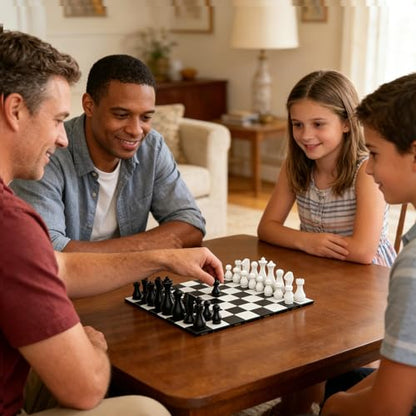 Portable Magnetic Chess Set for Kids & Adults, 6.9 in Rollable Mini Travel Chess Board with Modern Minimalist Pieces, Cylinder Storage, Chess Game for Camping, School, Gift - size: Mini (6.9" * 6.9")