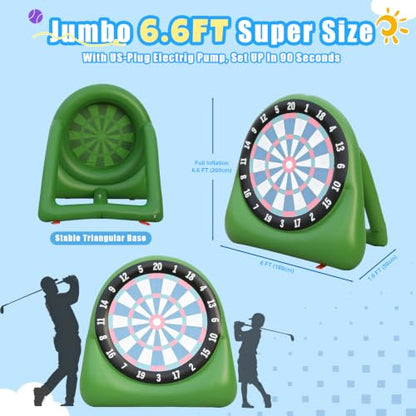 AONESY Inflatable Giant Kick Dart Games Soccer Golf Kick Dartboard Outdoor Backyard Lawn Large Carnival Games 6ft Big for Kids Adults Family Dartboards with Balls & Air Pump