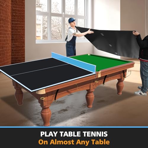 IUNNDS Table Tennis Top for Pool Table, 6ft/7ft/8ft/8ft/8.5ft/9ft Foldable Table Tennis Table for Pool Table, Table Tennis Conversion Top with Net