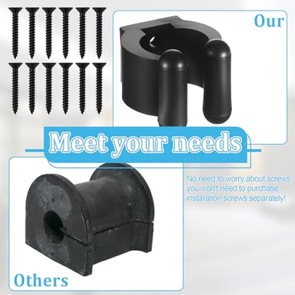 12 PCS Fishing Rod Clips, Pool Cue Holder Billiards Cue Clip Holders Wall Mounted Fishing Rod Holders Black Snooker Cues Locating Clip Holder Pool Racks with Screws