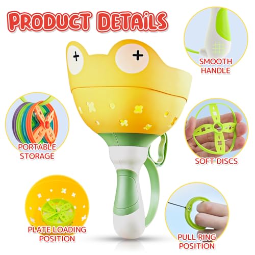 pamexin Outside Toys for Kids Ages 4-8 - Manual Capture Catching Game - Toddler Chasing Toy for Boys & Girls, Ages 3-7 - Outdoor Fun Family Games - style: Red+Yellow