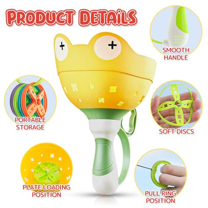 pamexin Outside Toys for Kids Ages 4-8 - Manual Capture Catching Game - Toddler Chasing Toy for Boys & Girls, Ages 3-7 - Outdoor Fun Family Games - style: Red+Yellow