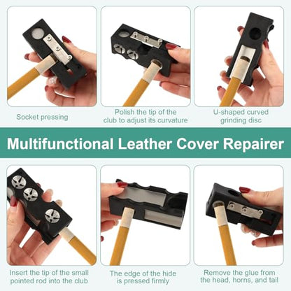 11-in-1 Pool Cue Tip Shaper, Upgraded Billiard Tool with Spare Blade & Wrench, Durable Table Accessories for Repair and Shaping Cue Tips
