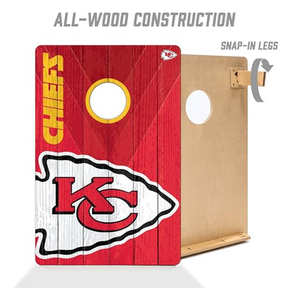 YouTheFan NFL 2’ x 3’ Wood Cornhole Game with Logo Bags
