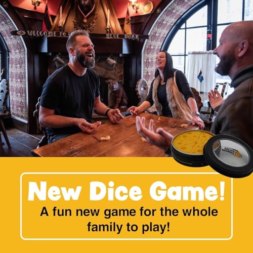 Diced Cheese - Family Party Game for All Ages, Travel - 1 Pack | Contains Eight Pieces of Diced Cheese, One Tin, and Instructions, Supports One to Six Players, Ages Five and Up - style: 1 Pack, Yellow