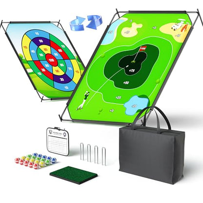 72" x 58" Battle Golf Chipping Game - 2-in-1 Sticky Golf Game Set, Large Chipping Mat with 20 Sticky Balls for Chipping Practice - Fun Family Party Game for Indoor and Outdoor Use - size: 72" x 58" Standard Set