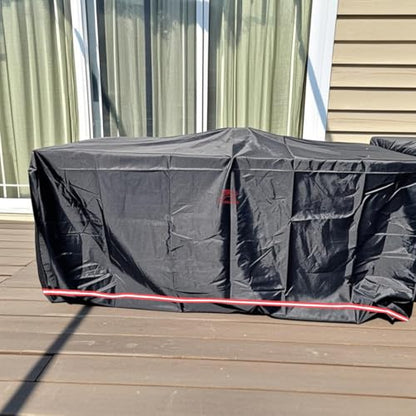 Turtle Life Patio Furniture Sets Cover, Heavy Duty Rectangular Durable Waterproof Outdoor UV Resistant Anti-Fading Dining Table Chairs Furniture Cover, Black, 72"L x 44"W x 29"H - size: 72"Lx44"Wx29"H