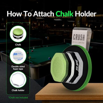 Ultra-Grip Magnetic Chalk Holder Clip - Neodymium Belt Clip for Secure Cue Chalk, Pool Stick Chalk Holder, Ideal for Billiards & Pool Accessories, Cue Stick Magnetic - color: Green