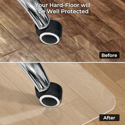 Chair Mat for Hard Wood Floors - Heavy Duty Floor Protector - Easy Clean (47''×59'') - size: 47" x 59" Rectangle (1pc)
