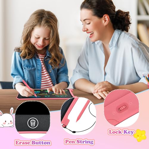 EooCoo Toddler Toys, LCD Writing Tablet for Kids 2 Pack, Kids Travel Essentials Drawing Pads, Toddler No Mess Coloring Sensory Educational Learning Toys, Age 3-5 Boys Girls Gifts - 10 Inch - color: 10”pink&blue