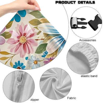 Butterfly Flower Print Gaming Chair Covers with Armrest Covers Dust-Proof Soft Stretchy Gamer Chair Cover Universal Fit Office Desk & Racing Computer Chairs - color: Multi - Butterfly Flower