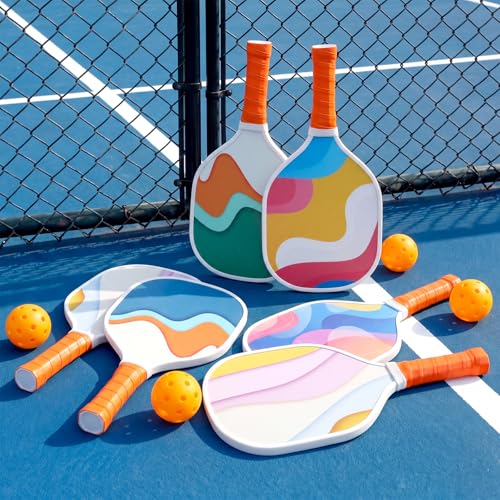 Wood Paddleball Racket Set PE Equipment for Elementary School Paddle Ball Racket with Non Slip Grip Physical Education Class Equipment for Men Women - size: Abstract