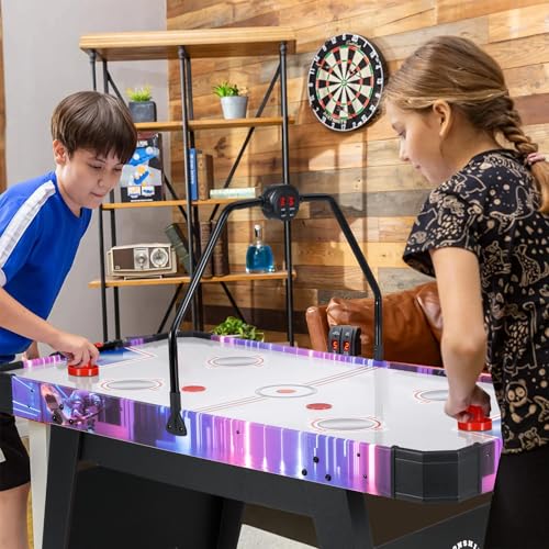 Goplus 56 Inch Air Hockey Table, Air Hockey Arcade Game Table with Digital LED Scoreboard, Powerful 12V Motor, 2 Pucks, 2 Pushers for Home, Office, Game Room