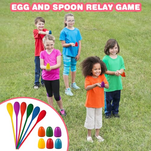 digi Easter Games for Kids and Family- 33 Pcs Potato Sack Race Bags,Egg and Spoon Race,Legged Relay Race Bands Easter Gifts Toys for Kids Outdoor Eggs Hunt Party Favors Activities（Over 3 years old）