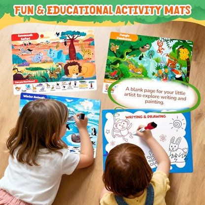 JoyCat Search and Find Activity Books, Animal Preschool Learning Activities for Toddlers & Kids, Travel Toys for Road Trip Car and Airplane, Busy Toy, Educational Game Gifts for Boys Girls Ages 3-5 - style: Animal