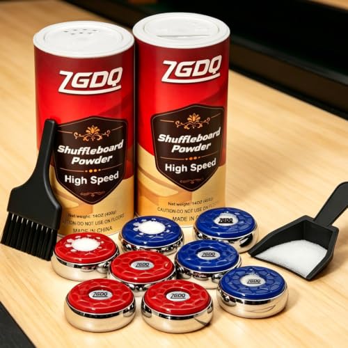 Shuffleboard Pucks/Shuffleboard Sand Wax, Shuffleboard Accessories Suitable Shuffleboard Pucks Game - style: 2x14oz+2-1/8‘’53mm(red+blue)