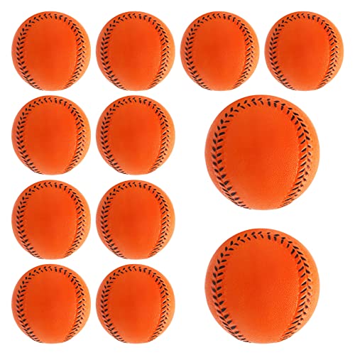 Soft Baseballs, Foam Training Baseball 12 Pack for Kids Regulation Size Foam Baseballs for Soft & Safe Throwing, Catching and Batting Practice - color: Orange