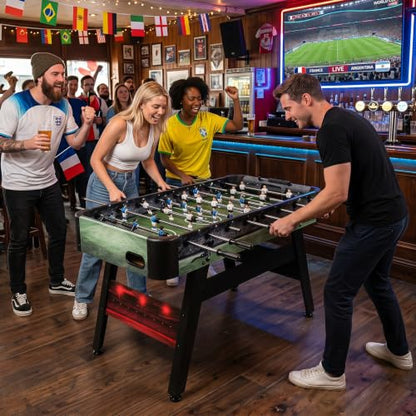 Goplus 54 Inch Full Size Foosball Table, Soccer Game Table with 2 Balls, 22 Players, Ergonomic Handles, Adjustable Leg Levelers, Competition Size Arcade Foosball Table for Home Game Room Adults