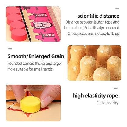 QZMTOY Large Fast Sling Puck Game Air Hocky Table Game Bowling Games -10 in 1 Family Games for Boys Girls,Teens,Adults,Wooden Hockey Board Game for 3+ Years Old Kids