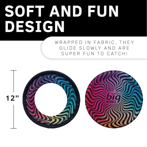 Waboba BigWing & BigRing Frisbee Combo Pack, Fabric Frisbee 2 Pack for Kids & Adults, Soft Catch Lightweight Flying Disc for Yard Games