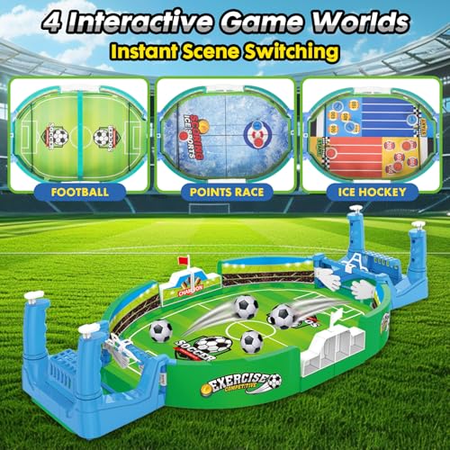 PowerKing Portable Foosball Table - Mini Tabletop Sports Game for Competitive Family Fun - color: Green-E013