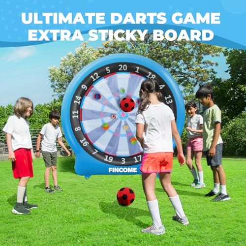 Giant Inflatable Dartboard, Kick Darts Outdoor Indoor Soccer Dartboard Game Golf Dart Throw Darts with Pump, Giant Dart Board Target Yard Games for Kids & Adults 20+Games - style: Blue Dartboard