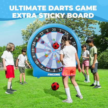 Giant Inflatable Dartboard, Kick Darts Outdoor Indoor Soccer Dartboard Game Golf Dart Throw Darts with Pump, Giant Dart Board Target Yard Games for Kids & Adults 20+Games - style: Blue Dartboard