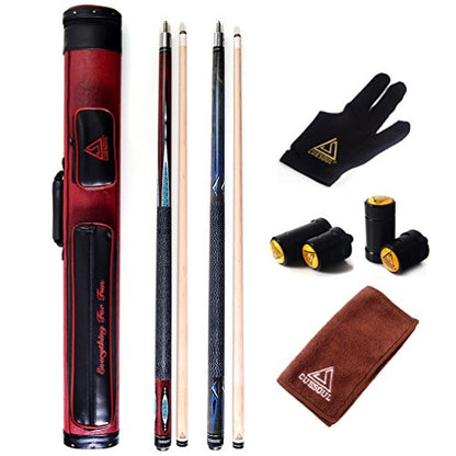 CUESOUL 19oz Pool Cue Sticks with Hard Pool Cue Case - color: E104-E102