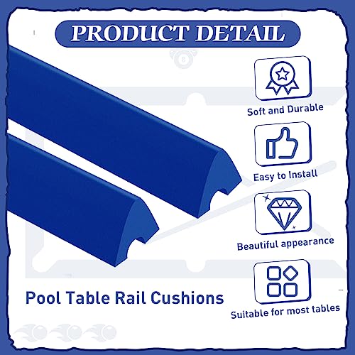 Mixweer Billiard Cloth for 8 ft Pool Table Pre Cut Felt with 6 Cloth Strips and 6 Pool Table Rubber Bumpers for Bars, Clubs, Hotels Replacement - color: Blue