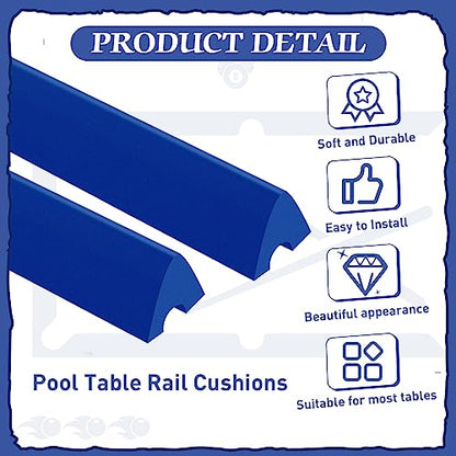 Mixweer Billiard Cloth for 8 ft Pool Table Pre Cut Felt with 6 Cloth Strips and 6 Pool Table Rubber Bumpers for Bars, Clubs, Hotels Replacement - color: Blue