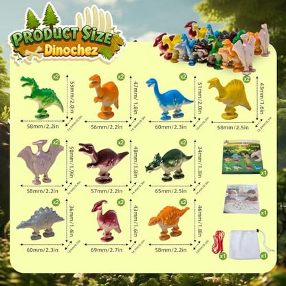 Unleash Prehistoric Fun Dinosaur Magnet Chess Game - 20 Vibrant Dino Stones with String & Storage Bag, Addictive Portable Strategy Toy for Family Game Night & Stocking Stuffers