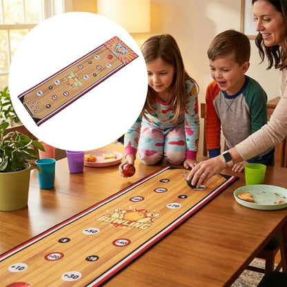 Drfeify Bowling Set, Indoor Bowling Game for Kids and Adults with Portable Mat, Tabletop Sports Toy for Family Party Game Night