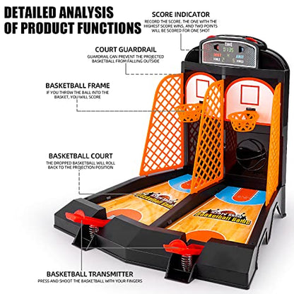 GOODLYSPORTS Mini Basketball, Table Top Games for Kids and Adults, Desktop Games, Desk Toys for Office for Adults, Basketball Gifts for Boys 8-12
