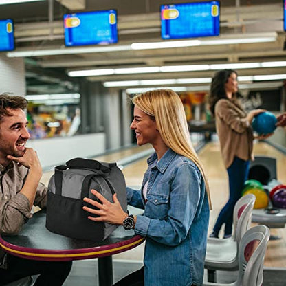 Single Ball Bowling Bag, 1 Ball Bowling Tote With Padded Ball Holder, Mesh Pocket, Padded Handle