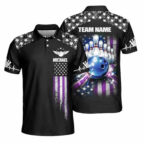 GABITA Personalized Bowling Jerseys for Men, Custom Bowling Shirts, Funny Bowling Shirts Gift for Bowler Team Player - color: A31