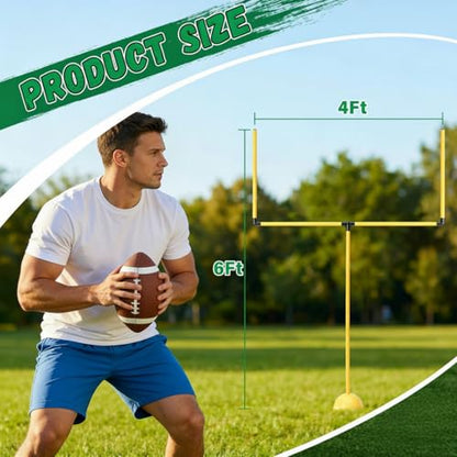 Realspring 2 Set Football Goal Post Yard Football Chairs Outdoor Games Outdoor Toss Goal Post Set for Backyard, Beach, Park, Tournaments, Sports Training