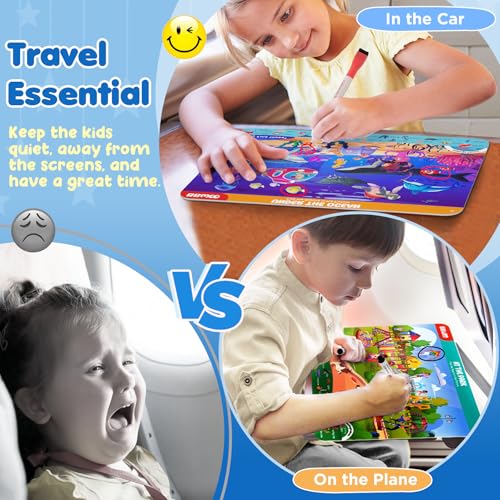 Search and Find Activity Books for Kids Ages 3-5, Travel Games Toys for Car Airplane, Road Trip Activities for Kids Games 4-8, Preschool Learning Activities, Educational Seek Game,Gifts for Boys Girls - style: Mixed Themes