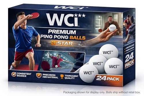 PARTY BALL Sports Ping Pong Balls – Official Size 40mm 3-Star Professional Table Tennis Balls, Durable High Performance for Training & Competition, White (24 Pack)