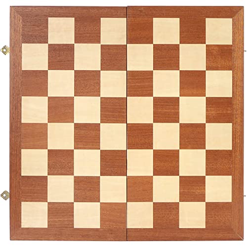 VAMSLOVE 14inch Checkers Folding Wooden Game Set, 8x8 Classic Checkerboard International Checkers Draughts Board 64 Square with Pieces Storage Slots (Instructions Included)