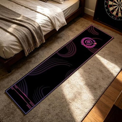 Dart Board Mat for Floor, 34x300cm Anti-Slip Crystal Velvet with Throw Line, Protective Dart Rug, Darts Distance Mat, for Leisure Area Game Room Recreation Center Office Break Room - color: Pink