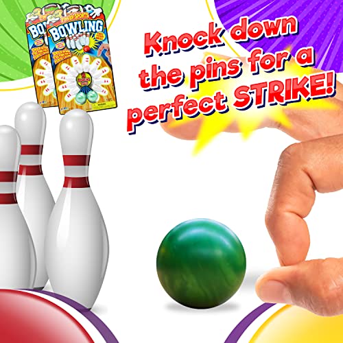 JA-RU Finger Bowling Game Set (Pack of 1 Set) Miniature Sports Small Bowling Game Pocket Size | Mini Bowling Table Set for Kids | Item #217-1A - size: 1 Set