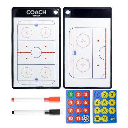Joyeee Ice Hockey Tactics Board for Kids & Adults, Magnetic Coaching Board, Ice Hockey Equipment for Men, Boys and Ice Hockey Enthusiast, Christmas Ice Hockey Gifts for Men Father - color: #03 Double Side Ice Hockey Board