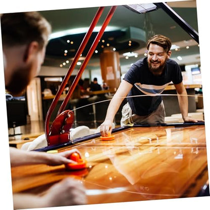 Mikinona Plastic Air Hockey Pushers and Pucks Replacement Accessories for Table Game Ergonomic Design with Felt Bottom for Smooth Glide High Impact Resistant Parts in Blue Black Red and