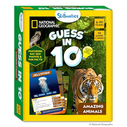 Skillmatics Guess in 10 National Geographic Animals, Educational Card Game for Kids & Families, Animal Trivia & Travel Game, Screen-Free Fun, Gifts for Ages 6, 7, 8, 9 and Up - style: 2. National Geographic