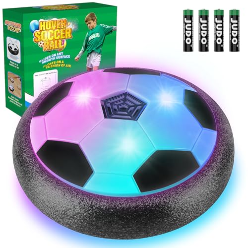 Set of 1 Light Up LED Soccer Ball Toys, Hover Toys for Boys Girls 4-7 8-12, Stocking Stuffers for Kids, for 3 4 5 6 7 8 9 10 11 12 Year Old Boys Girls - color: Black