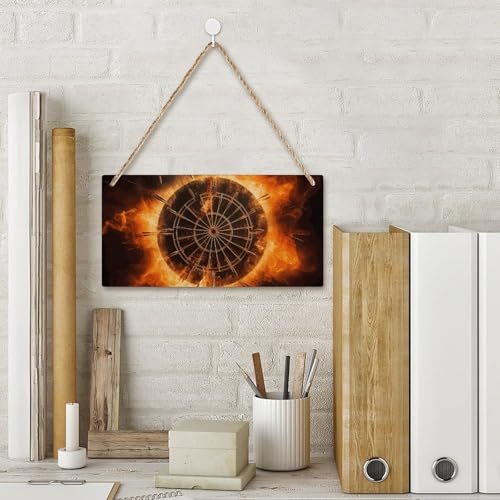 GBNMQED Dart BoardHandcrafted Wooden Wall Hanging Decor Rustic Home Decor Features Natural Jute Rope