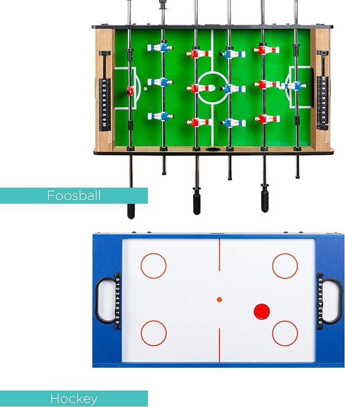 Home Family Party Competition Game Kids Adult Air Powered Hockey Billiards Table Tennis Football Game 4 in 1 Multi Game Swivel Table