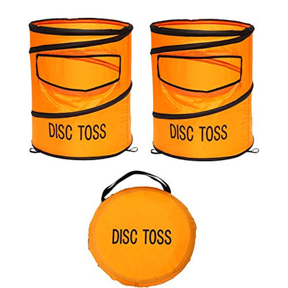 Win SPORTS Folding Disc Toss Game Set - Flying Disc Toss Dunk Game Set - Includes 2 Disc Targets with Bean Bag & 2 Flying Discs & Carrying Case - Great for Backyard,BBQs,Tailgating