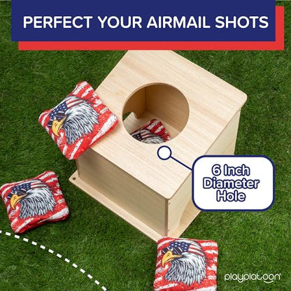 Play Platoon Cornhole Airmail Box - Set of 2 - Perfect for Practice - Competitive Cornhole Player Bag Toss Training, Prepare for Professional Games - Board only, Bags not Included - style: 2 Pack - Competition