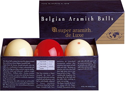 Aramith 61.5 mm Super Armith Deluxe Carom Billiard Balls, Complete 3 Ball Set